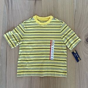 Cherokee Ultimate Tee Striped Yellow Short Sleeve Tee Shirt Size Boys XS NWT